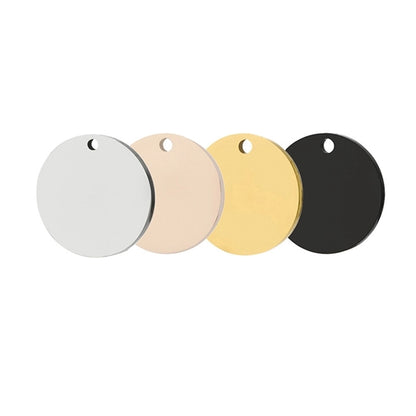 Metal Round Square Pendant Keychain