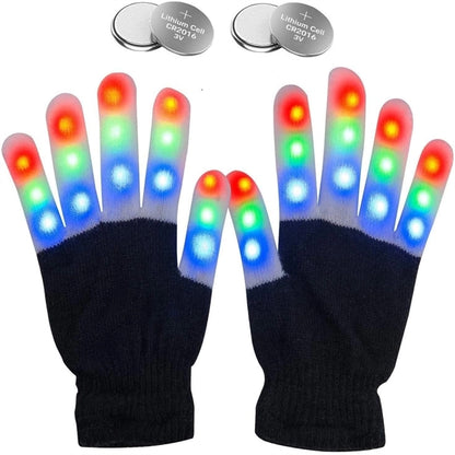 Flashing LED Christmas Gloves