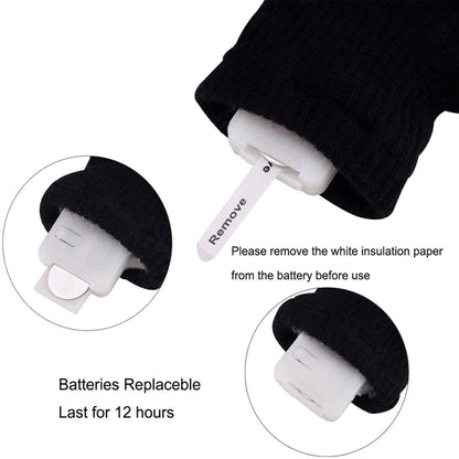 Flashing LED Christmas Gloves