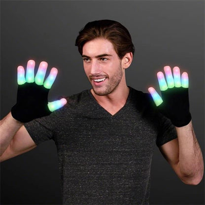 Flashing LED Christmas Gloves