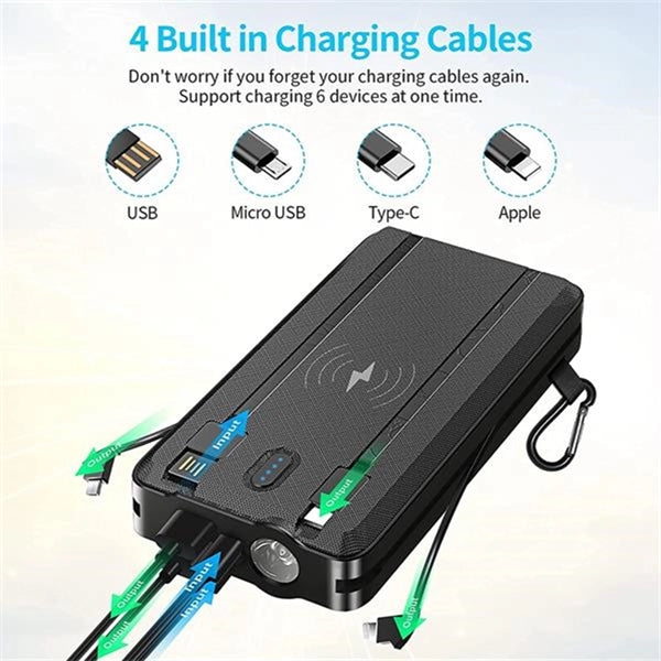 30000mAh Wireless Solar Charger Power Bank