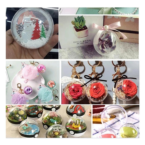 Clear Plastic Ball Christmas Ornament Tree Decor DIY Display