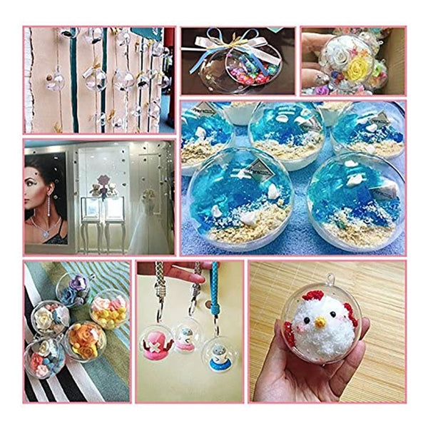 Clear Plastic Ball Christmas Ornament Tree Decor DIY Display