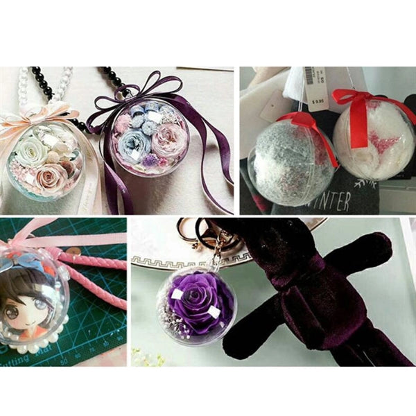 Clear Plastic Ball Christmas Ornament Tree Decor DIY Display