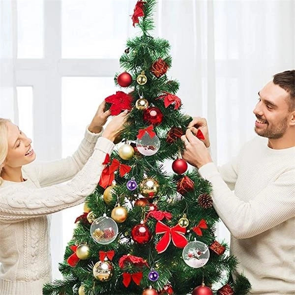 Clear Plastic Ball Christmas Ornament Tree Decor DIY Display