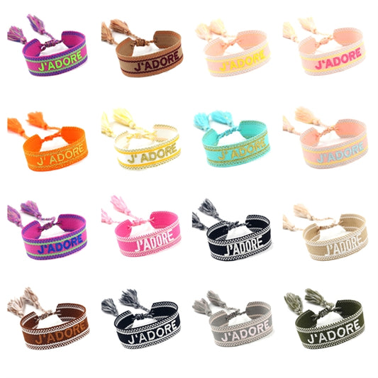 Embroidery Bracelet Woven Wristband With Tassels
