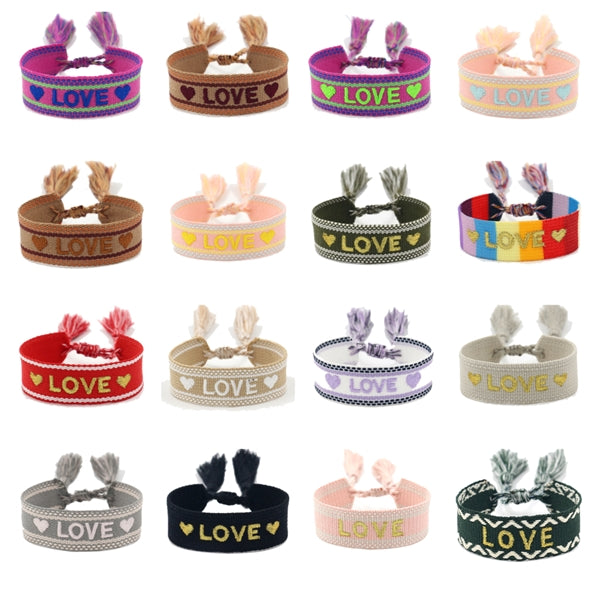 Embroidery Bracelet Woven Wristband With Tassels