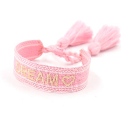 Embroidery Bracelet Woven Wristband With Tassels