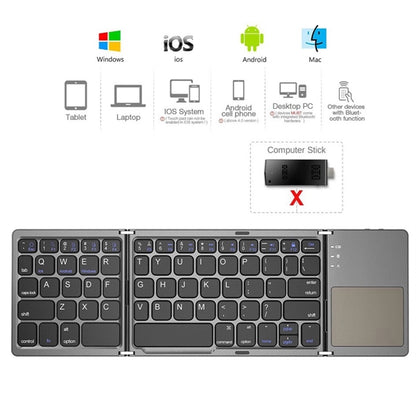 Mini Wireless Folding Keyboard Touch Pad