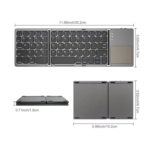 Mini Wireless Folding Keyboard Touch Pad