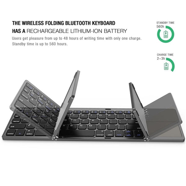 Mini Wireless Folding Keyboard Touch Pad