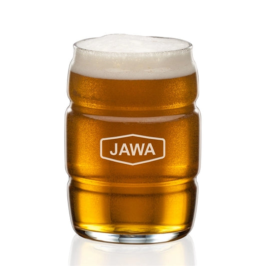 Barrel Beer Glass - Deep Etch