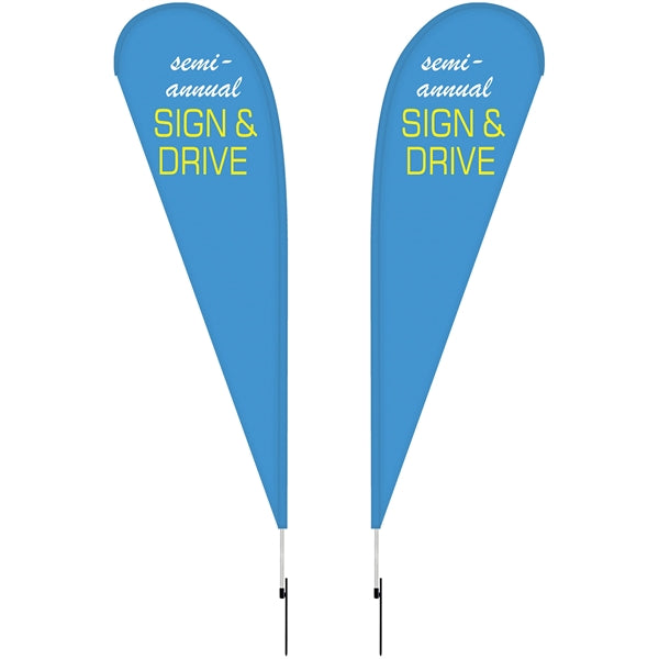 10' Double Sided Teardrop Banner w/ Premium Hardware & Spike