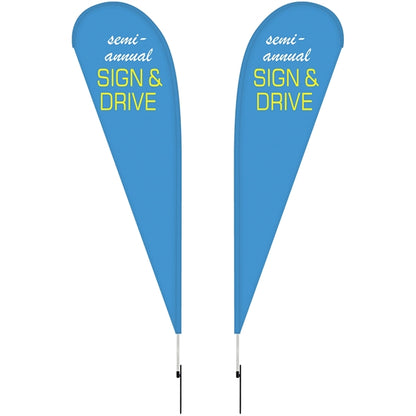 10' Double Sided Teardrop Banner w/ Premium Hardware & Spike