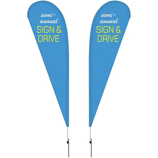 10' Double Sided Teardrop Banner w/ Premium Hardware & Spike