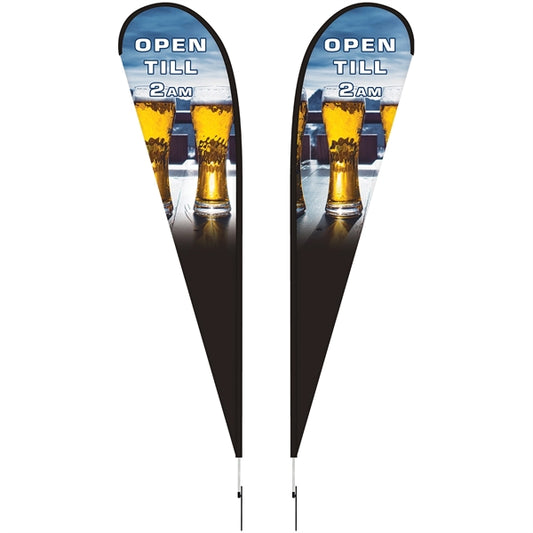 15' Double Sided Teardrop Banner w/ Premium Hardware & Spike