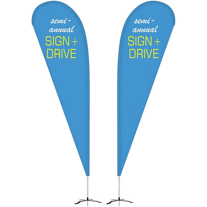 10' Double Sided Teardrop Banner w/ Premium Hardware & Base