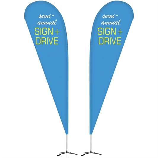 10' Double Sided Teardrop Banner w/ Premium Hardware & Base