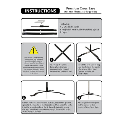 15' Double Sided Teardrop Banner w/ Premium Hardware & Base