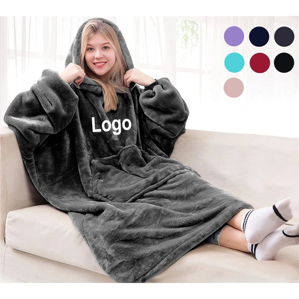 Thick Flannel Blanket with Sleeves