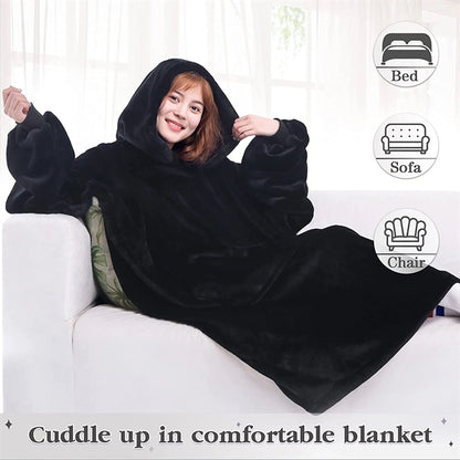 Thick Flannel Blanket with Sleeves