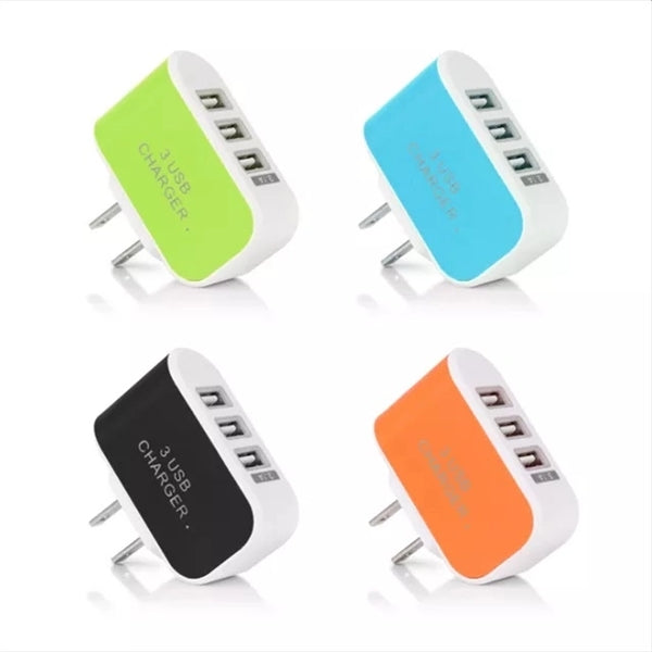 3 Port USB Travel Wall Charger Plug
