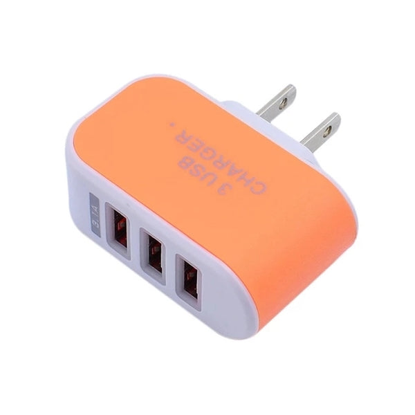 3 Port USB Travel Wall Charger Plug