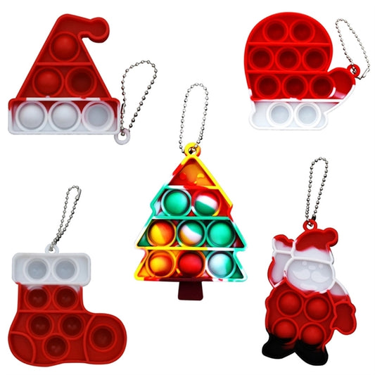Christmas Simple Dimple Fidget Keychain