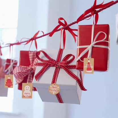 Christmas Kraft Paper Gift Tags DIY Label String,