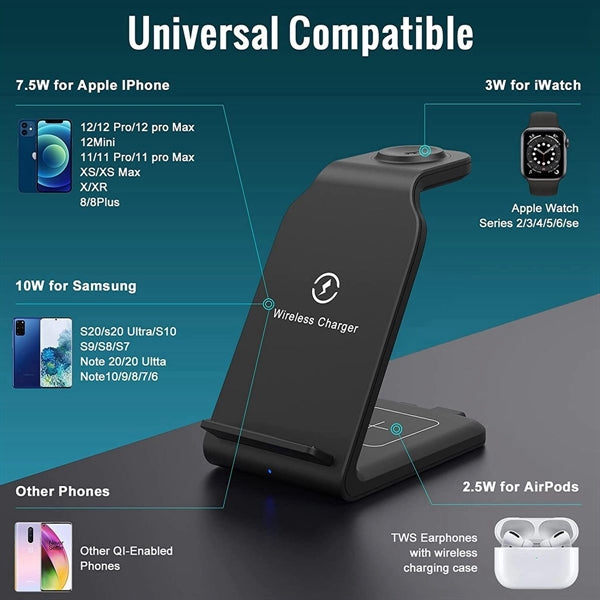 3-in-1 Wireless Charger Dock Station