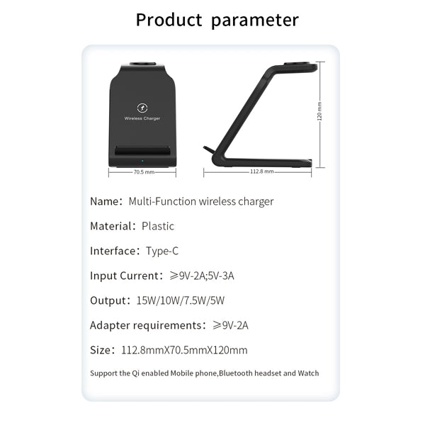 3-in-1 Wireless Charger Dock Station