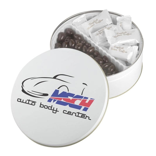 Collector tin filled with English Butter Toffee/Almonds