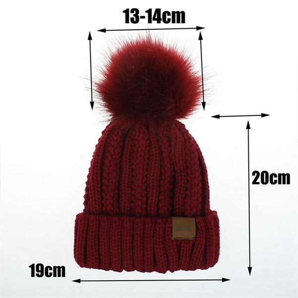 Knitted Pompom Hat