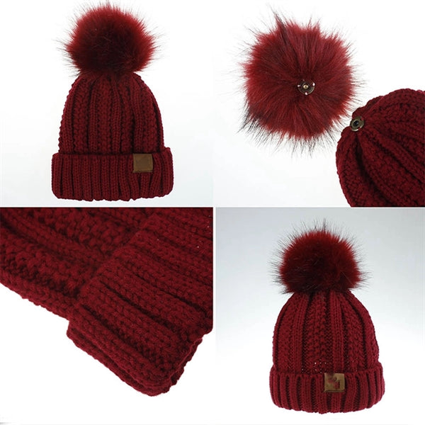 Knitted Pompom Hat