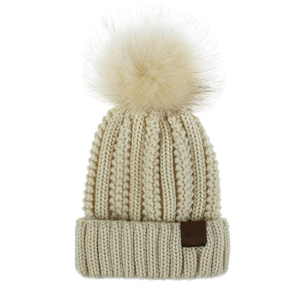 Knitted Pompom Hat