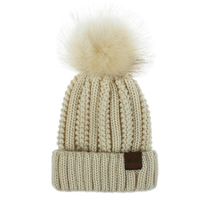 Knitted Pompom Hat