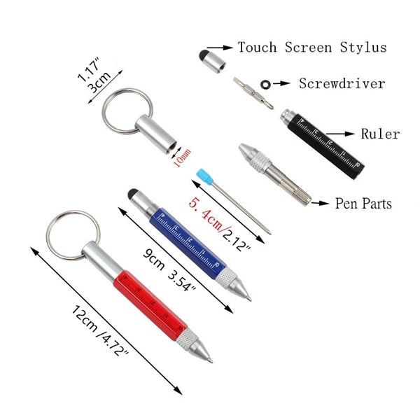 Multitool Tech Tool Pen Key Ring Screwdriver Ruler Carabiner