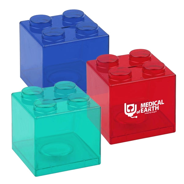 PS Clear Building Block Coin Bank