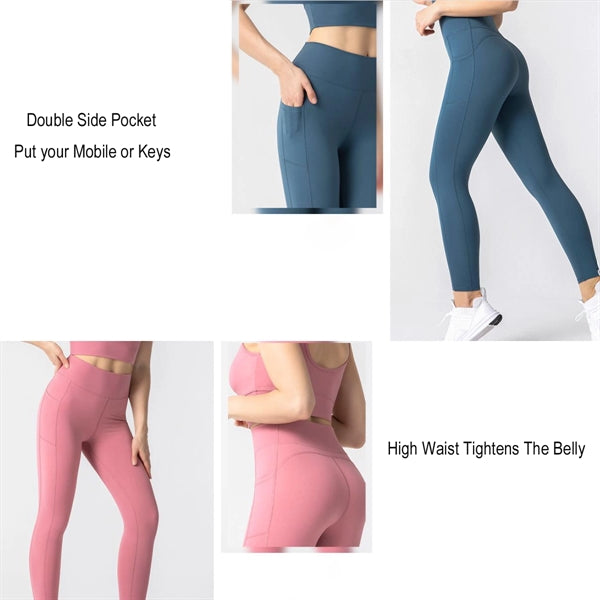 Fitness Pants Women's High Waist Yoga with Pockets