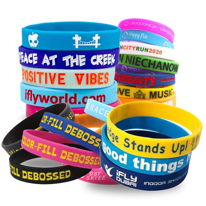 Colorfilled Silicone Wristband Bracelet-H
