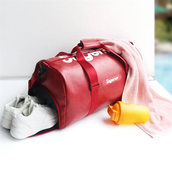 PU Leather Gym Sport Travel Duffel Bag