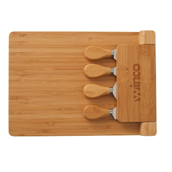 5 Piece Magnetic Bamboo Cheese Board Charcuteri Set