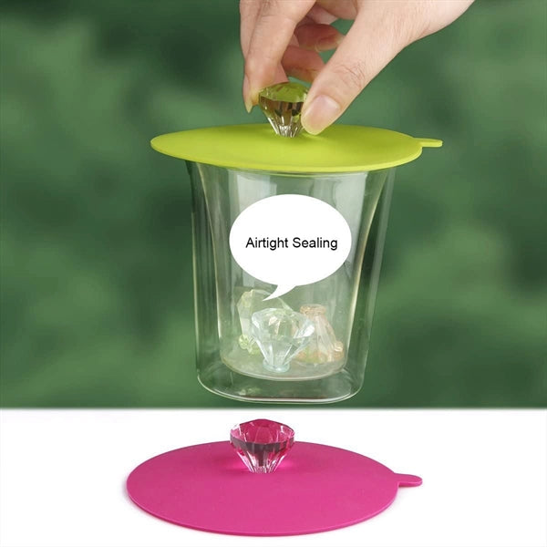Silicone Cup Lids Diamond Mug Cover