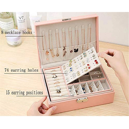 2 Layer Women Jewelry Box Organizer