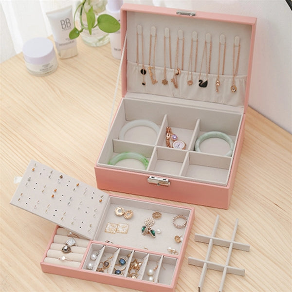 2 Layer Women Jewelry Box Organizer