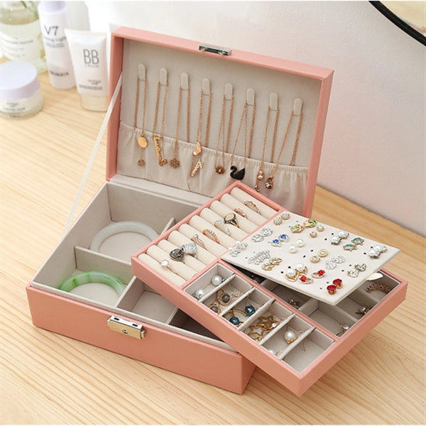 2 Layer Women Jewelry Box Organizer
