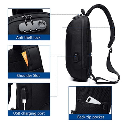Anti Theft Sling Bag with USB Charging Port