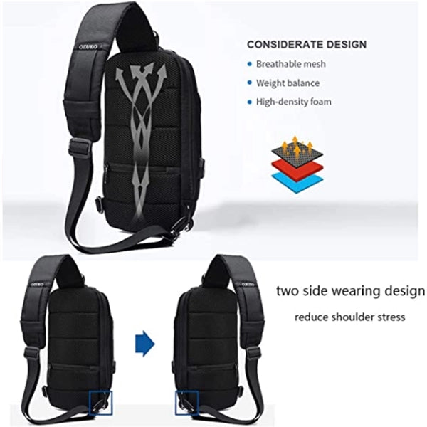 Anti Theft Sling Bag with USB Charging Port