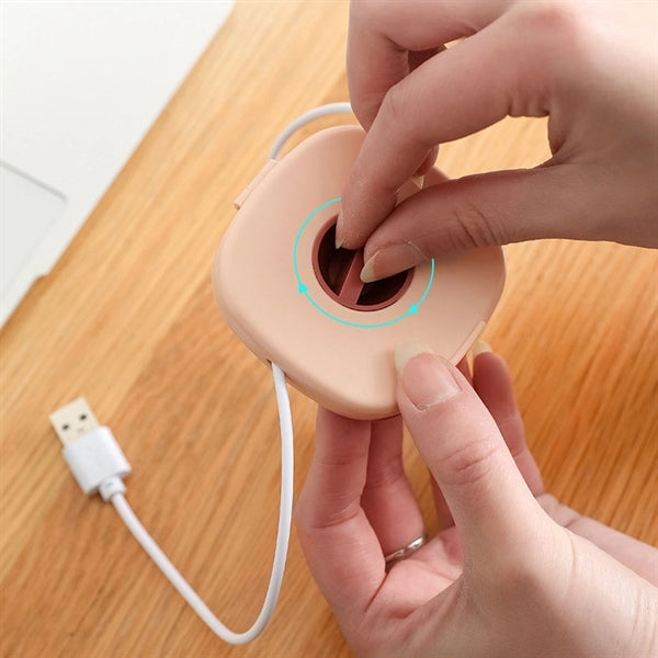 Portable Rotatable Cable Organizer with Phone Stand