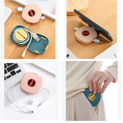 Portable Rotatable Cable Organizer with Phone Stand